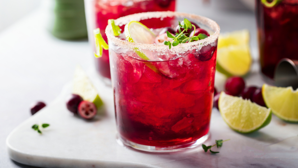 Prosecco and cranberry juice cocktail