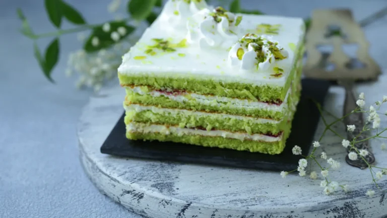 What flavours work with pistachio, including chocolate, citrus, and herbs on a wooden board.