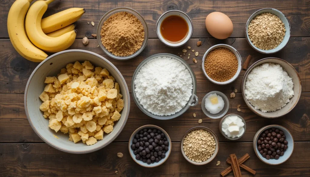 Everything you need for soft and chewy banana cookies — simple ingredients, big flavor.